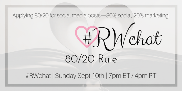 romance writer twitter chat 80 20 rule